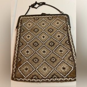 Large Antique Art Deco Ornate Beaded Purse Bag 1920's